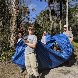 Volunteers Helping to clear the path at the Gore Nature Education Center | Cypress Cove Landkeepers