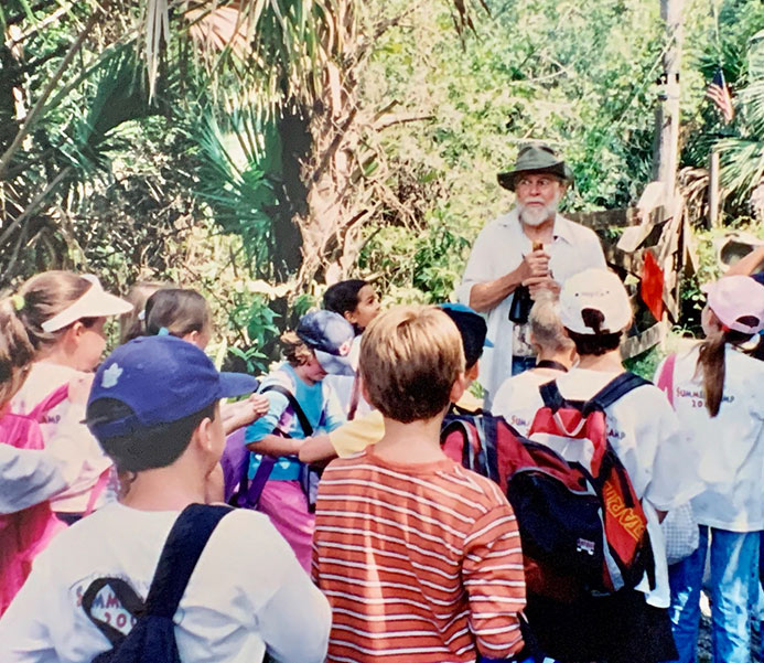 Dr. Gore on an educational tour with local children | Cypress Cove Landkeepers